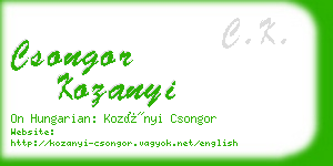 csongor kozanyi business card